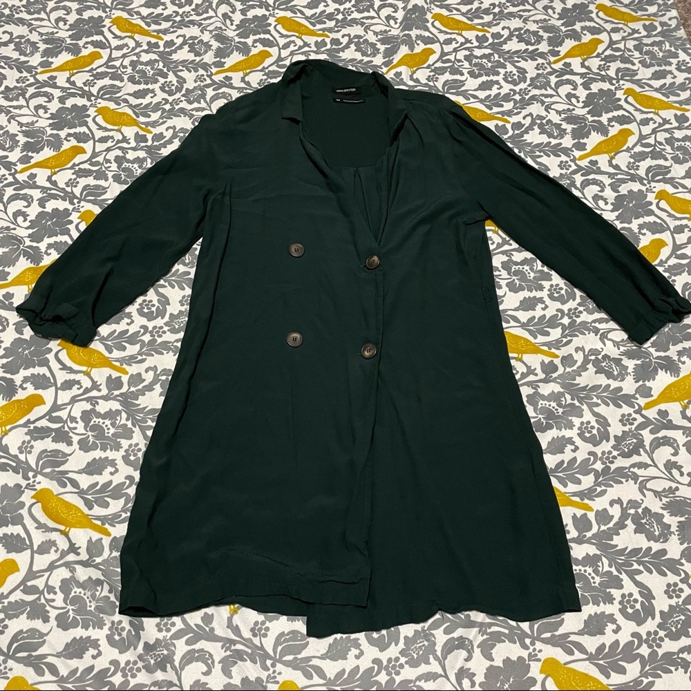 Urban Outfitters Green Button Down Tunic Blouse EUC Size M